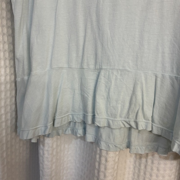 BP Light Blue Peplum Short Sleeve Top Size Medium - Picture 3 of 6